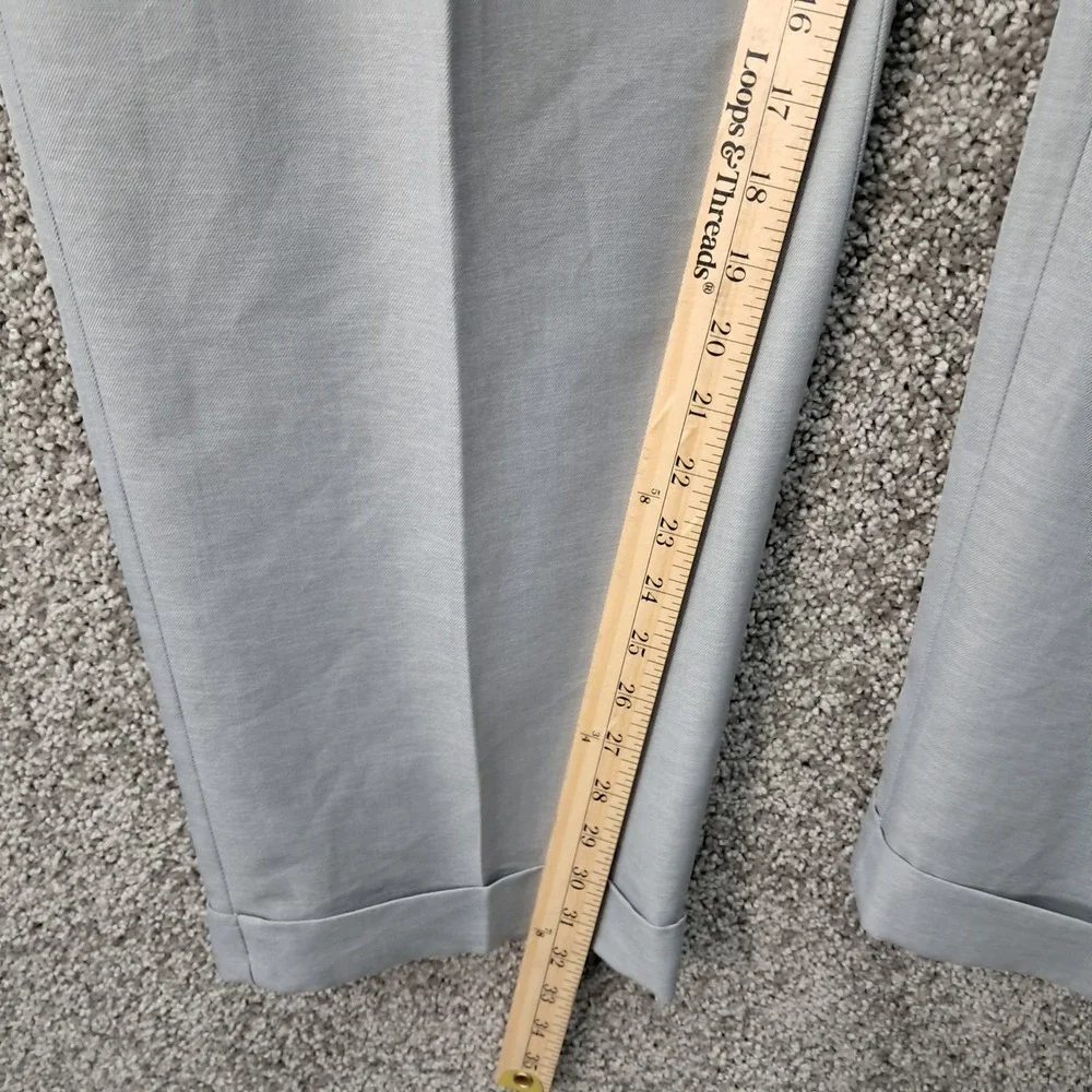 Croft & Barrow‎ Mens Pleated Dress Pants 38x32 Gray Cuffed Straight Leg Trousers
